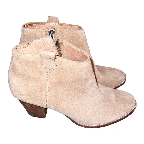 Madewell Ankle Boots Womens US Sz 9.5 The Billie Booties Tan Suede cottage boho - Picture 1 of 10